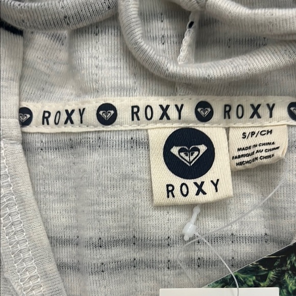 Roxy Striped Gray Hoodie small - Picture 3 of 5